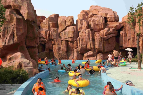 La profondeur paresseuse de la largeur 1m de 3M-6m de piscine de rivière de parc aquatique matériel de ventilateur/a adapté la glissière aux besoins du client d'eau
