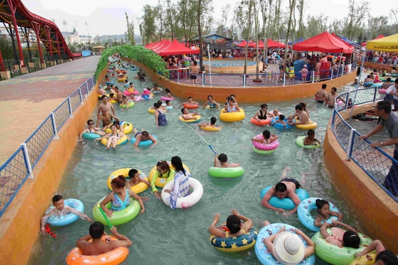 Équipement paresseux de terrain de jeu d'eau de rivière de parc aquatique extérieur drôle