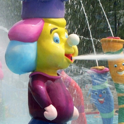 Fontaine d'eau de fibre de verre avec la vue d'acier au carbone galvanisée de l'équipement de parc d'attractions