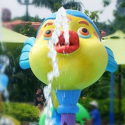 Parc aquatique de jeu d'Aqua de Sprayground de l'eau, équipement de parc de jet formé par bande dessinée de singe