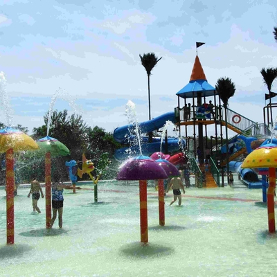 Jeu d'Aqua de groupe de champignon de jet, équipement de parc aquatique de jet adapté aux besoins du client