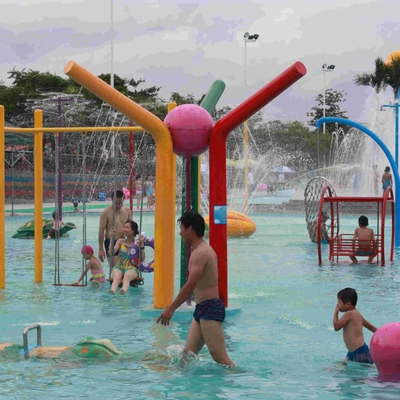 Jeu adapté aux besoins du client d'Aqua de colonne de couleur d'eau d'icône de jet, équipement de parc d'Aqua pour des adultes d'enfants