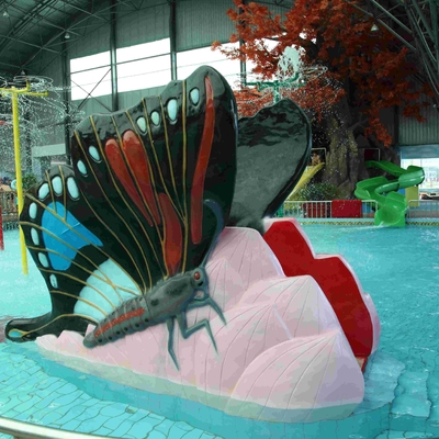 Glissières d'eau multicolores de piscine, jeux extérieurs de glissières d'eau de papillon d'enfants pour le parc aquatique