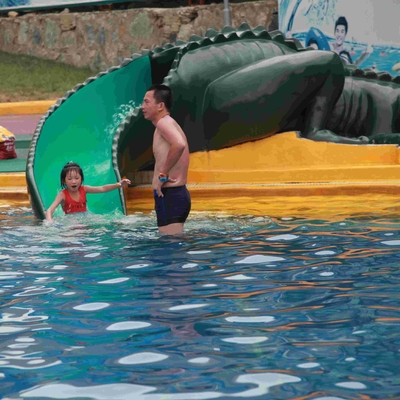 Glissière de crocodile d'équipement de parc aquatique, petite glissière d'eau commerciale de fibre de verre