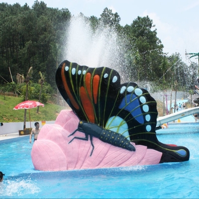 La piscine d'eau d'intérieur d'enfants d'équipement de terrain de jeu de l'eau glisse la fibre de verre de papillon