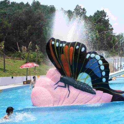 Petites glissières multicolores de piscine d'eau de papillon d'enfants de fibre de verre adaptées aux besoins du client