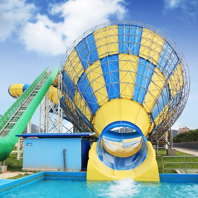 Taille superbe adaptée aux besoins du client de plate-forme de diapositives d'eau de fibre de verre de tornade 14.6m pour le parc aquatique orienté