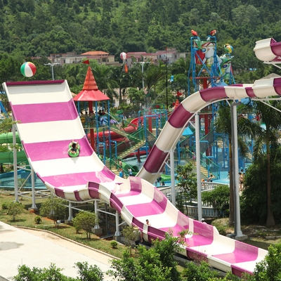 Glissière faite sur commande extérieure d'Aqua de boomerang de parc d'attractions de glissières d'eau pour 2 personnes