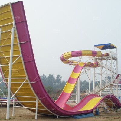 Glissière à eau en boomerang en fibre de verre pour 2 personnes pour le complexe hôtelier Vison Waterparks
