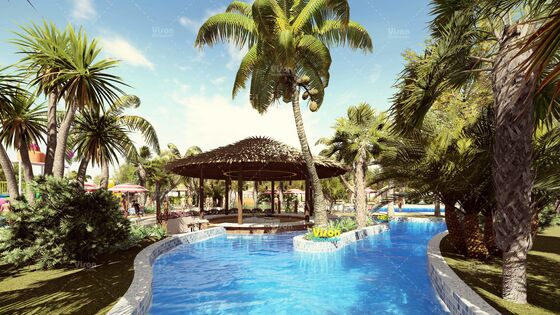 Grand centre de villégiature en fibre de verre parc d'attractions reosrt toboggan à eau