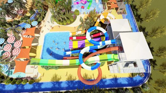 Complexe de toboggans SpectraTower 6-en-1 Multi-Génération avec une capacité de 720r/h et une surface au sol de 42mx60m