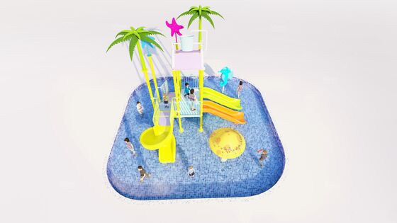 6.3m*6.3m*4.5m Océan Style Thème Aqua Playground avec 12 mois de garantie pour la zone de jeu humide