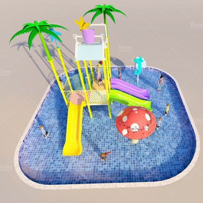 Aire de jeux aquatique d'extérieur durable pour enfants avec matériaux non toxiques sans BPA, conception pliable et légère, et taille de 11,5*12,5*6,5 m pour le plaisir en famille