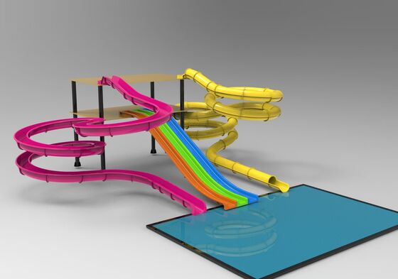 Toboggan aquatique en spirale personnalisé multi-pistes pour parcs aquatiques - Fabricant audité SGS