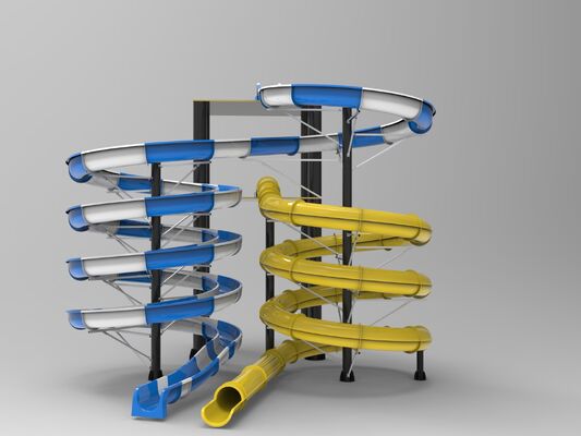 Toboggan aquatique en spirale personnalisé multi-pistes pour parcs aquatiques - Fabricant audité SGS