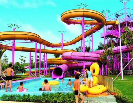 Toboggan aquatique en spirale personnalisé multi-pistes pour parcs aquatiques - Fabricant audité SGS