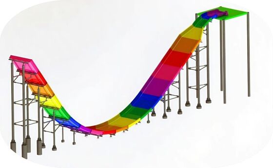Glisse d'eau en forme de U avec une paroi de chute verticale de 90 °, une hauteur de plate-forme de 12 m et un radeau pour 2 personnes pour les amateurs de sensations fortes