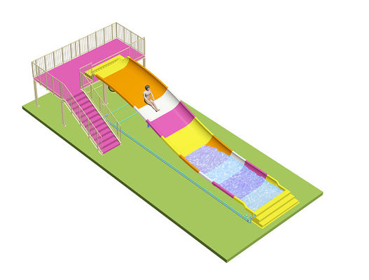 Famille enfants toboggans pour le parc aquatique