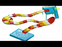 Des toboggans en fibre de verre en acier inoxydable avec couleur arc-en-ciel pour les enfants / adultes dans le parc aquatique